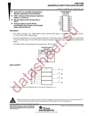 74AC11086DG4 datasheet  